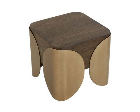 Amarula Dark Brown Timber-Look Concrete End Table-6
