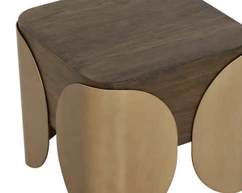 Amarula Dark Brown Timber-Look Concrete End Table-7