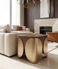 Amarula Dark Brown Timber-Look Concrete End Table