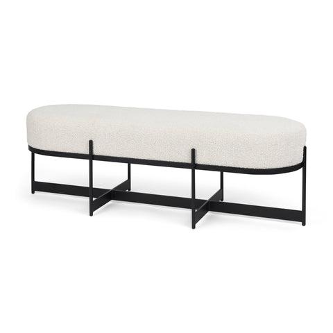 Amelia Cream Boucle Bench-1