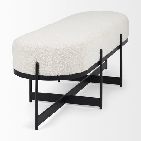 Amelia Cream Boucle Bench-3