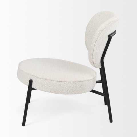 Amelia Cream Boucle & Black Metal Accent Chair-3