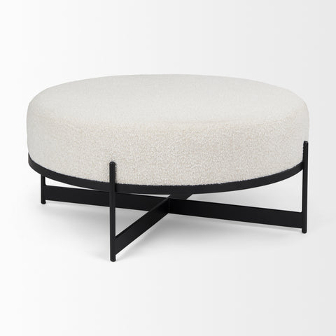 Amelia Cream Boucle Ottoman -4