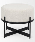 Amelia Cream Boucle Pouf-2