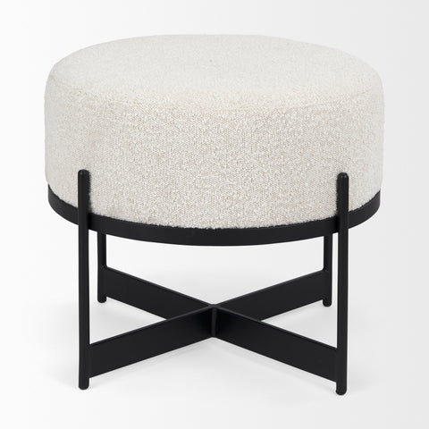 Amelia Cream Boucle Pouf-2