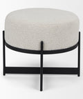 Amelia Cream Boucle Pouf-3