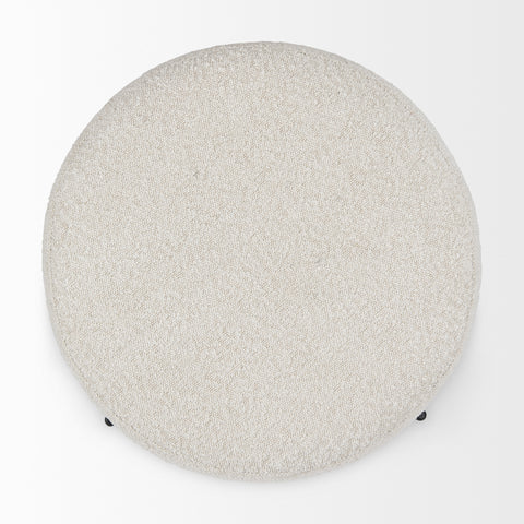 Amelia Cream Boucle Pouf-5