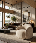 Amriel Beige Fabric Accent Chair