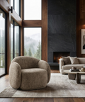 Amriel Brown Fabric Accent Chair