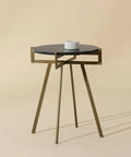 Anak Black Marble and Antique Brass End Table-2
