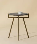 Anak Black Marble and Antique Brass End Table-3