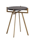 Anak Black Marble and Antique Brass End Table-6