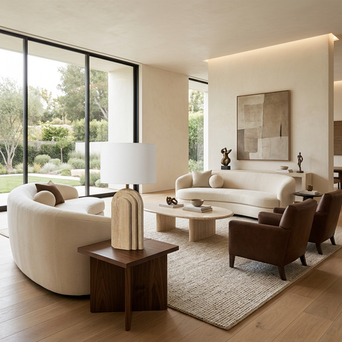 Ancona Natural Travertine Table Lamp 