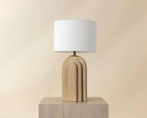 Ancona Natural Travertine Table Lamp -1