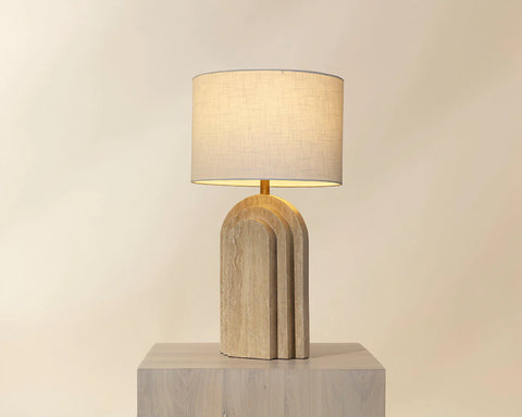 Ancona Natural Travertine Table Lamp -2