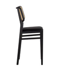 Annex Black Velvet Rattan Counter Stool -2