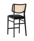 Annex Black Velvet Rattan Counter Stool -3