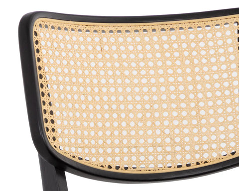 Annex Black Velvet Rattan Counter Stool -5