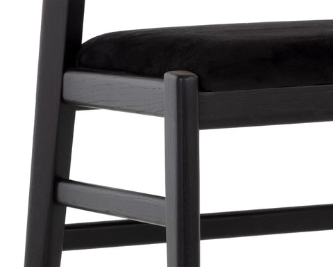 Annex Black Velvet Rattan Counter Stool -6