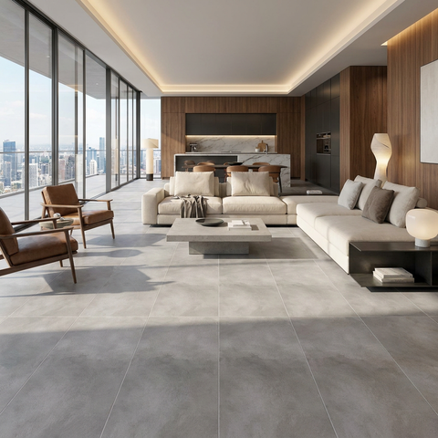 grey concrete floor tile