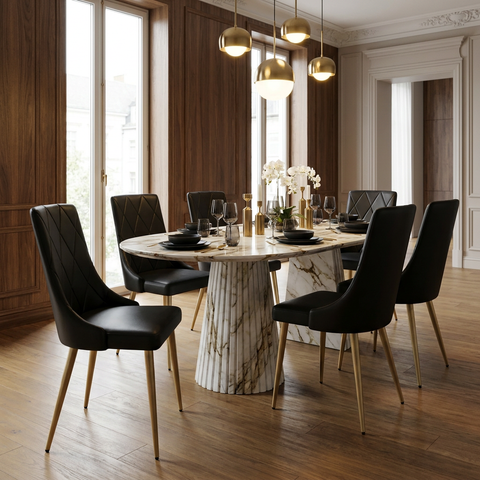 Antoine Black Faux Leather Dining Chairs - Set of 2