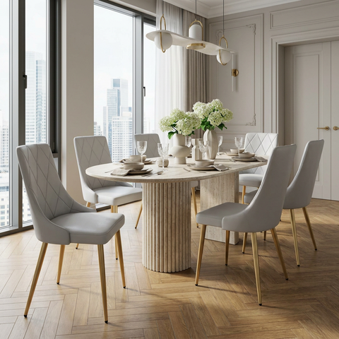 Antoine Grey Faux Leather Dining Chairs
