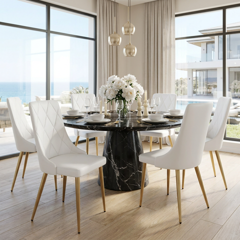 Antoine White Faux Leather Dining Chairs - Set of 2