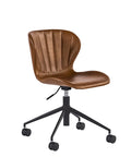 Arabella Cognac Faux Leather Swivel Office Chair-1