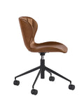 Arabella Cognac Faux Leather Swivel Office Chair-2