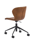 Arabella Cognac Faux Leather Swivel Office Chair-3