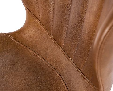Arabella Cognac Faux Leather Swivel Office Chair-5