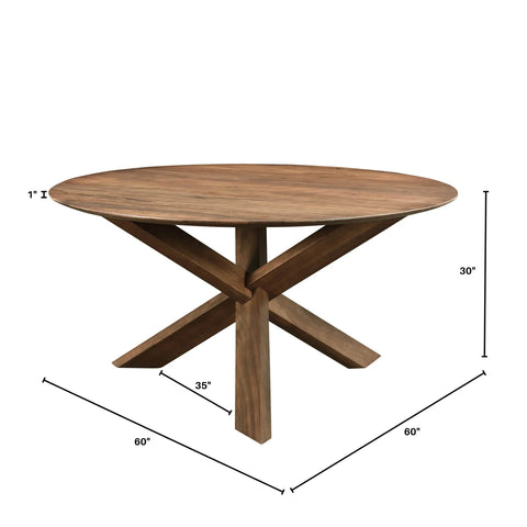 Arcadia Solid Mango Wood Round Dining Tabl-7