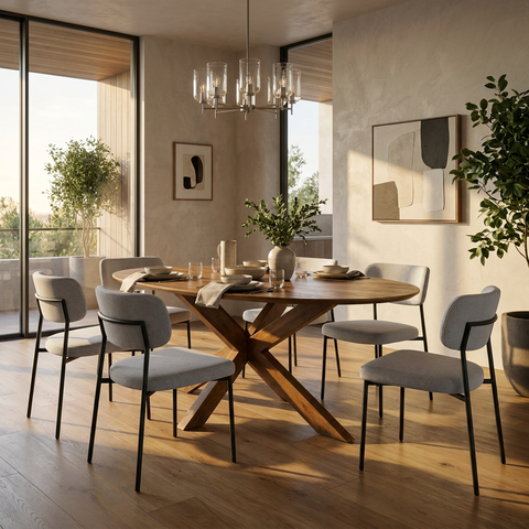 Arcadia Solid Mango Wood Round Dining Table