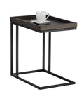 Arden Charcoal Grey Oak C-Shaped End Table -1