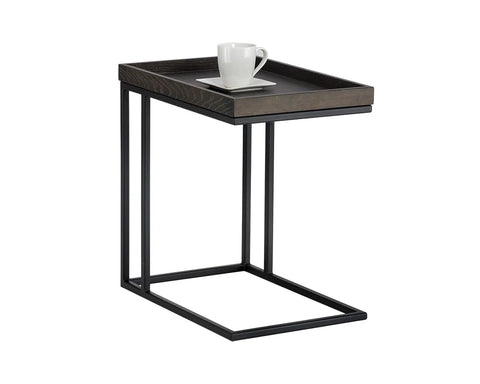 Arden Charcoal Grey Oak C-Shaped End Table -1