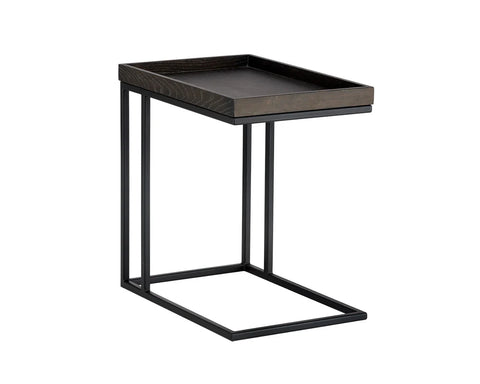 Arden Charcoal Grey Oak C-Shaped End Table -2