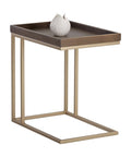 Arden Raw Umber Oak C-Shaped End Table -1
