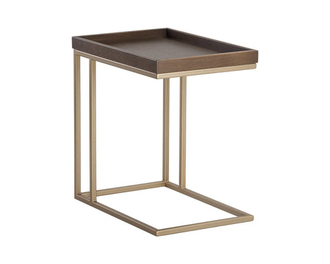 Arden Raw Umber Oak C-Shaped End Table -2