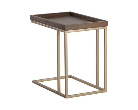 Arden Raw Umber Oak C-Shaped End Table -3
