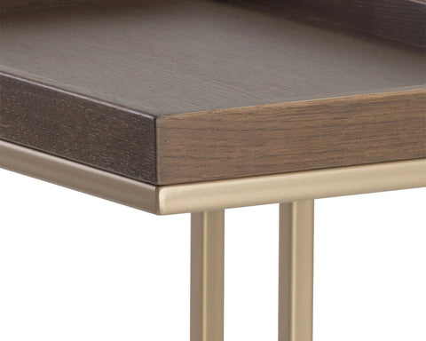 Arden Raw Umber Oak C-Shaped End Table -4