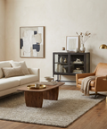 Arelius Black-Brown Mango Wood Accent Cabinet 