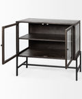Arelius Black-Brown Mango Wood Accent Cabinet -2