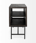 Arelius Black-Brown Mango Wood Accent Cabinet -3