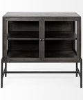 Arelius Black-Brown Mango Wood Accent Cabinet -4