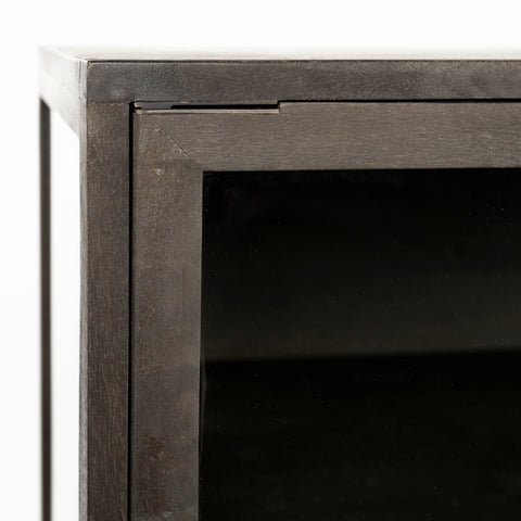 Arelius Black-Brown Mango Wood Accent Cabinet -5