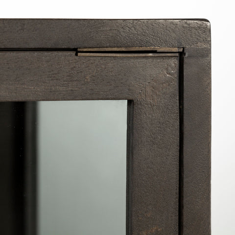 Arelius Black-Brown Mango Wood Accent Cabinet -6