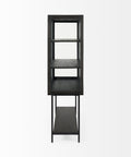 Arelius Black-Brown Mango Wood Display Cabinet - Mercana-3