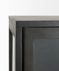 Arelius Black-Brown Mango Wood Display Cabinet - Mercana-5