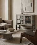 Arelius Grey Mango Wood Accent Cabinet 