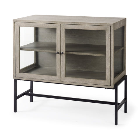 Arelius Grey Mango Wood Accent Cabinet -1